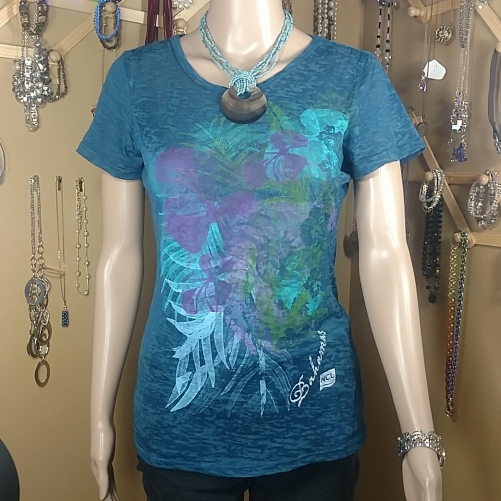 Tropical Theme Burn-Out Top